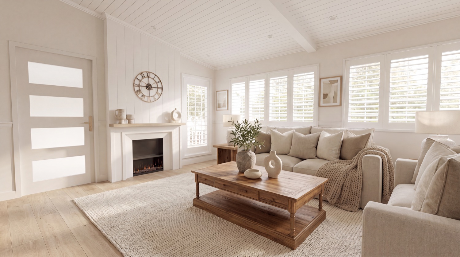 EVOKE Elegant Minimalist Living — fireplace