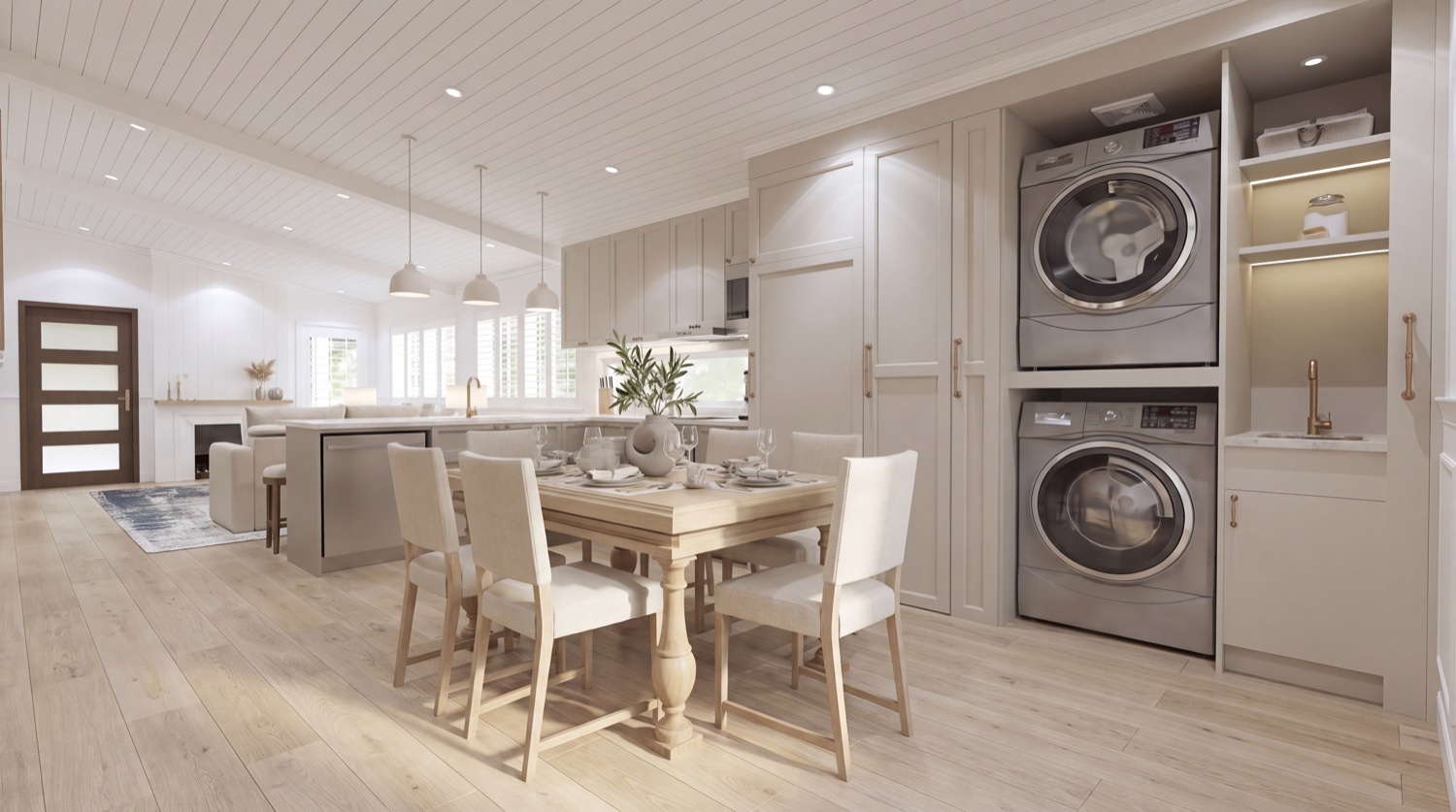 EVOKE Elegant Minimalist Dining and laundry