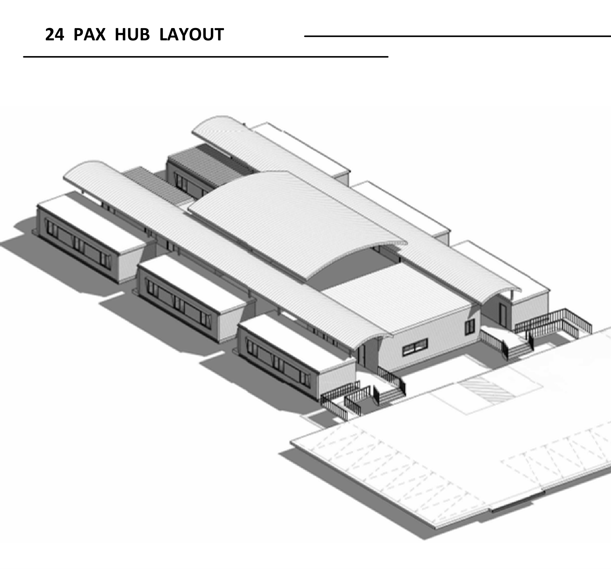 Fortress 24-person hub layout, 3D view