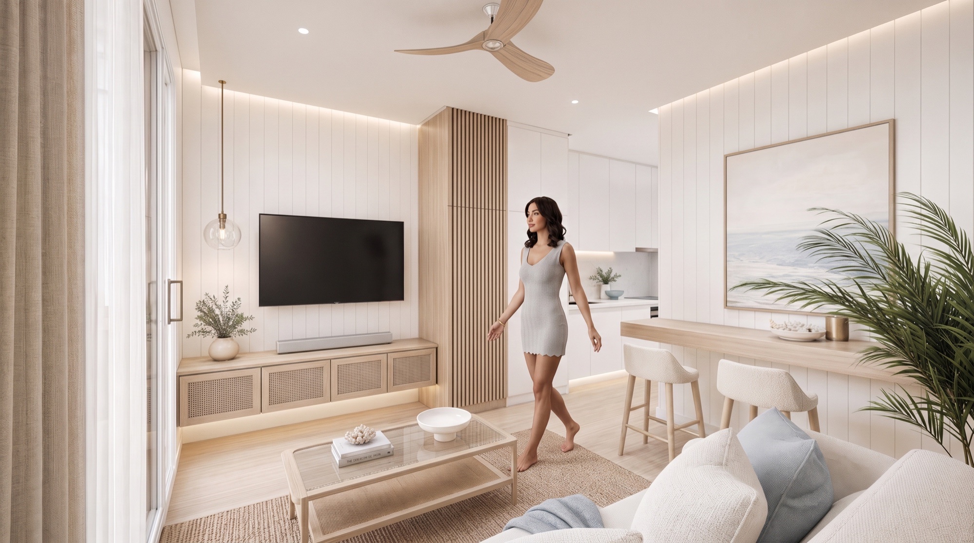 NOMI Coastal Luxe living, in use