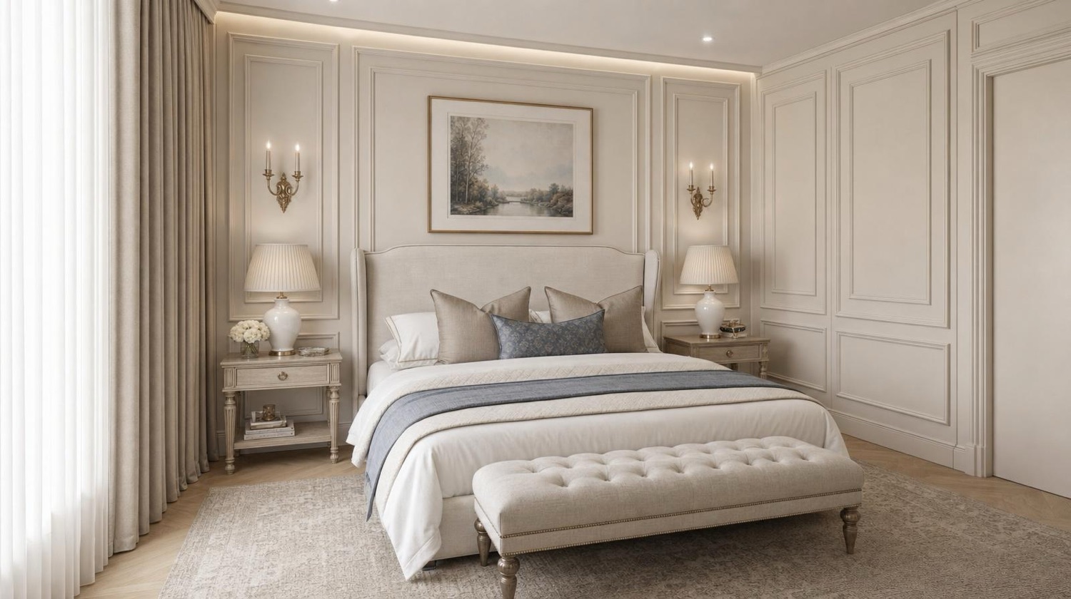 NOMI Classic Panelled Bedroom — wide