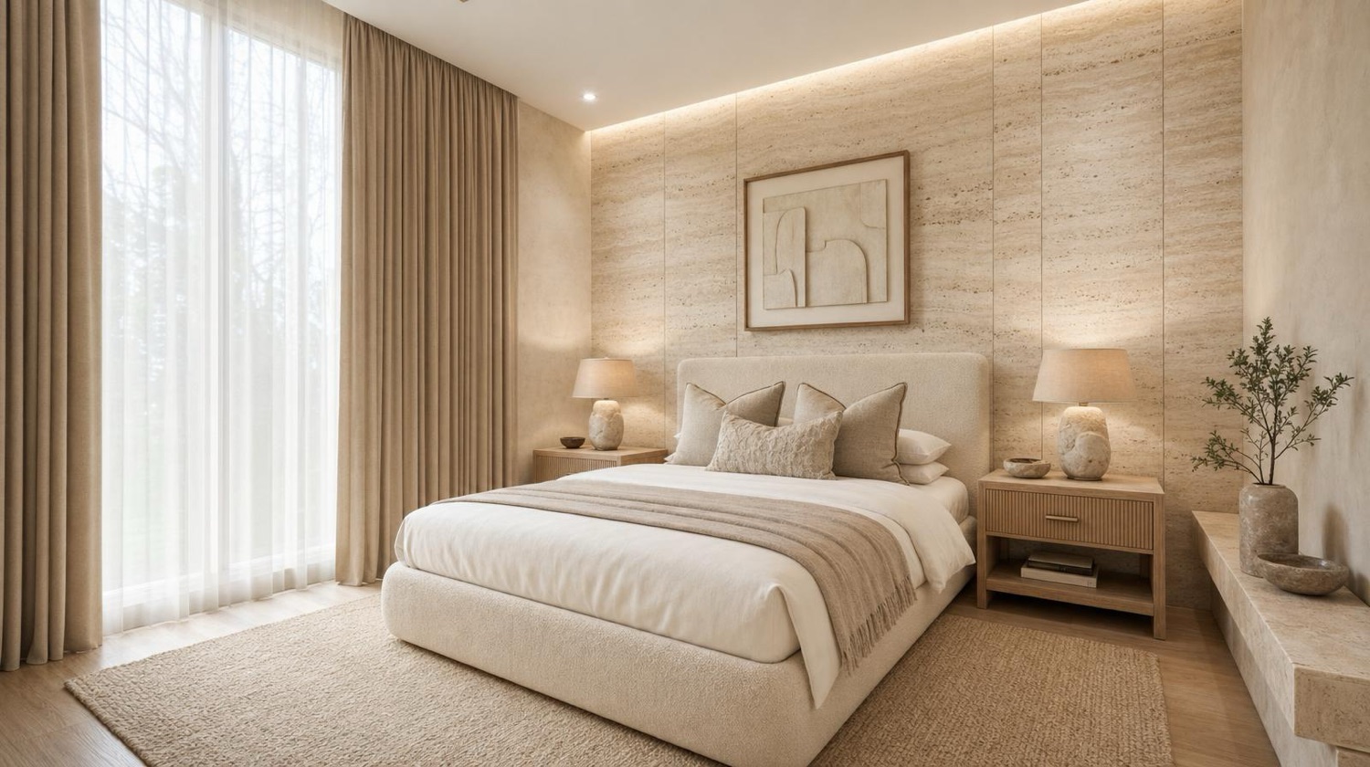 NOMI Maison Travertine Bedroom