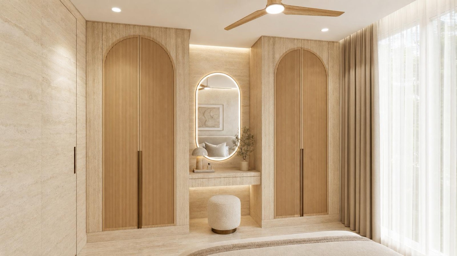 NOMI Maison Travertine Dressing wall