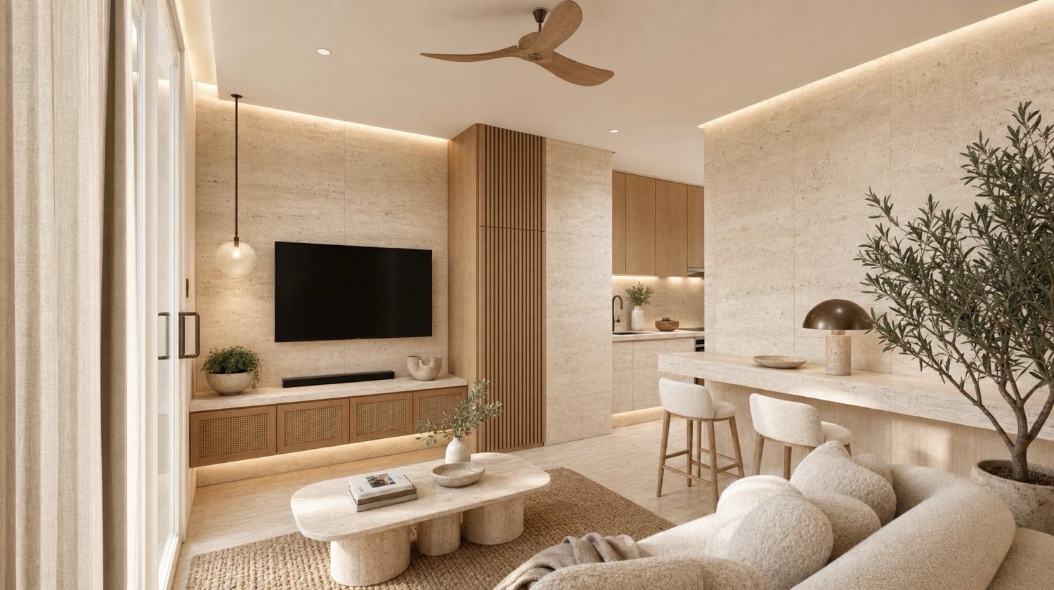 NOMI Maison Travertine Kitchen