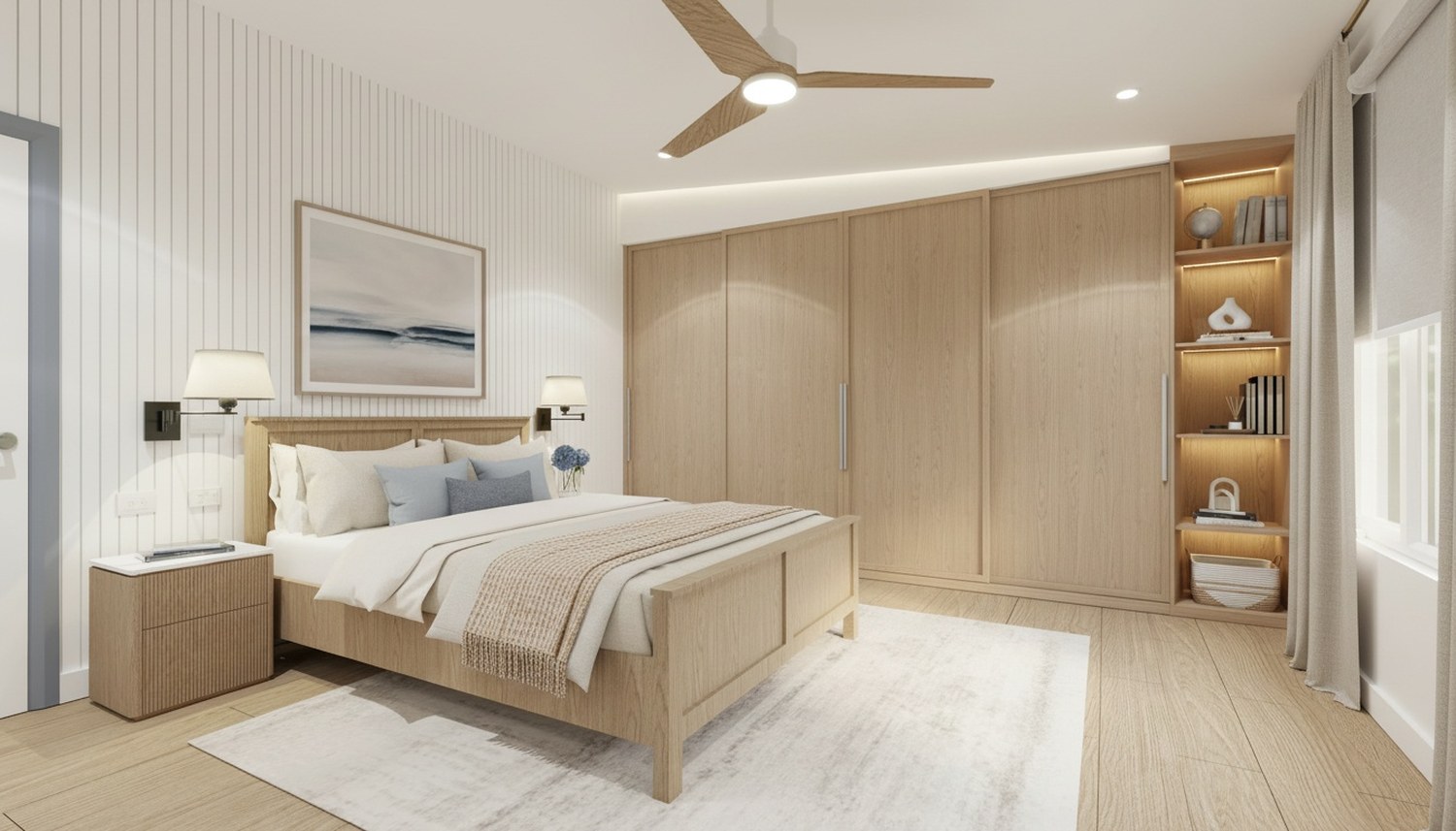 VIVID Coastal Luxe accessible main bedroom