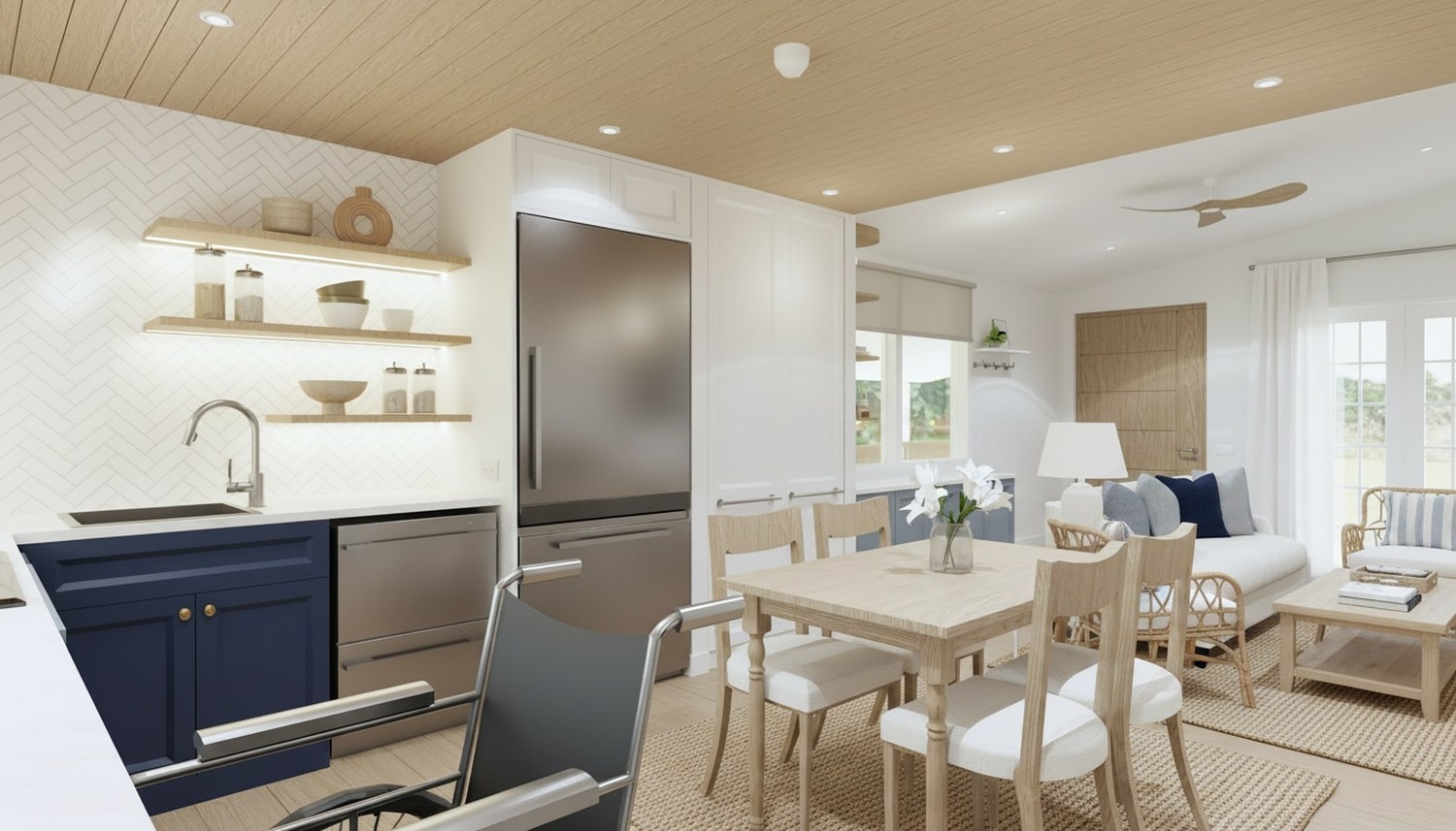 VIVID Hamptons kitchen and living