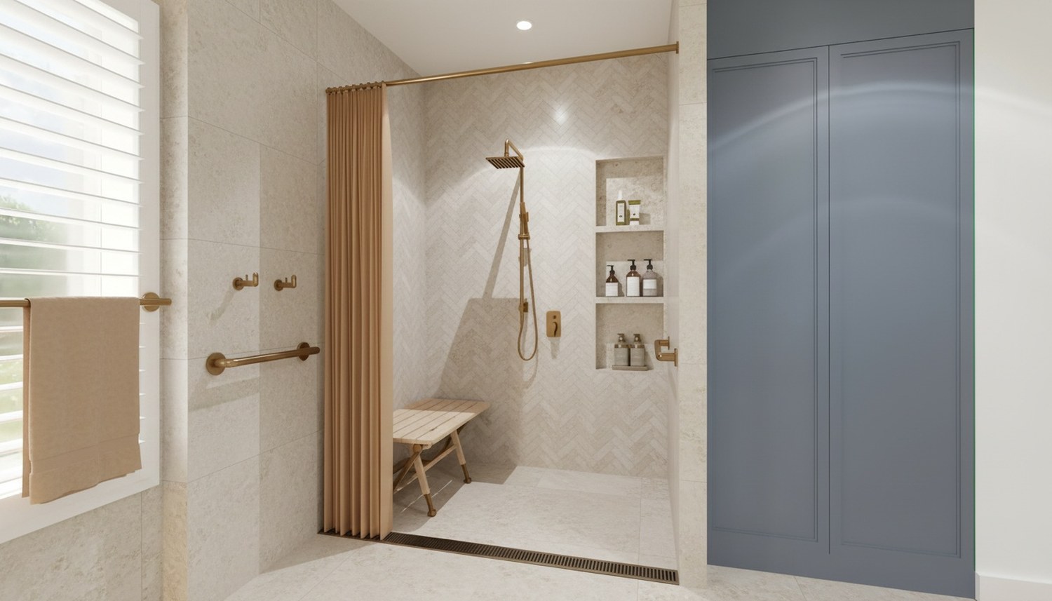 VIVID Elegant Minimalist roll-in shower