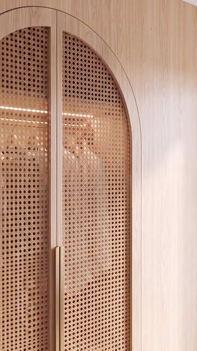 Cane wardrobe door
