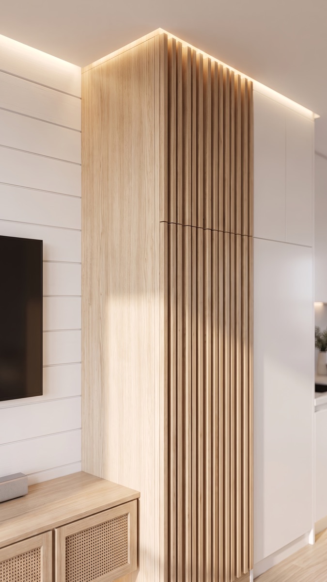 Oak slat panel
